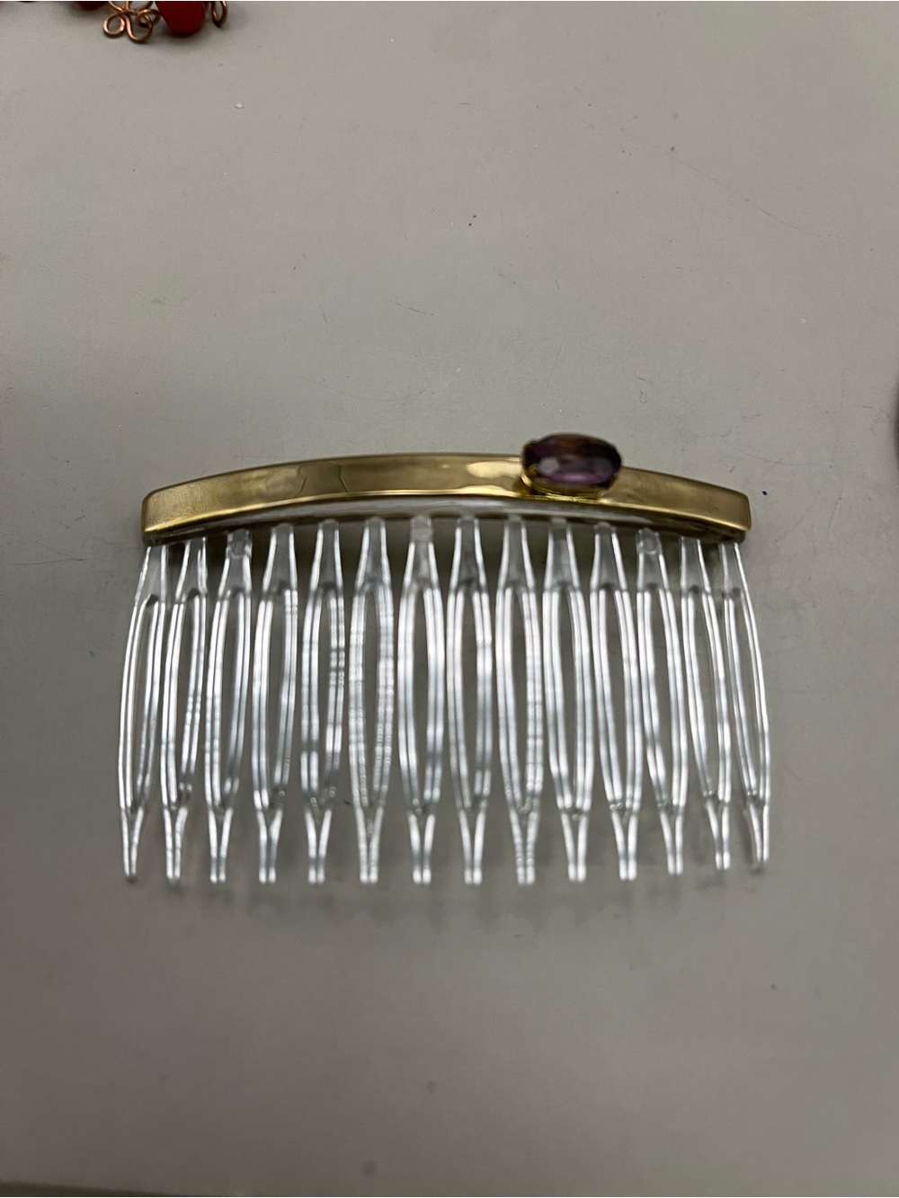 Vintage Gold Hair Lot 7 Pc Barrettes Hair Comb Rose Enamel Flower 80sRetro - Picture 6 of 6